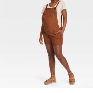 Twill Maternity Shortalls - Isabel Maternity by Ingrid & Isabel